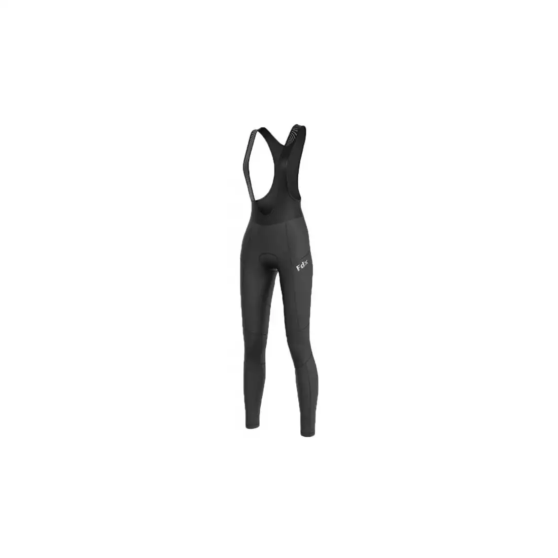 FDX 2100 damskie ocieplane spodnie rowerowe na szelkach, black
