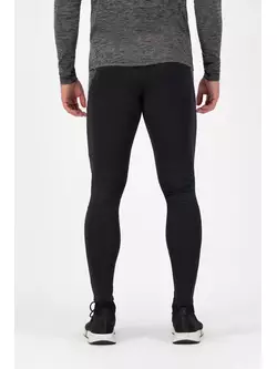 Rogelli ENJOY męskie ocieplane spodnie do biegania, czarno-odblaskowe