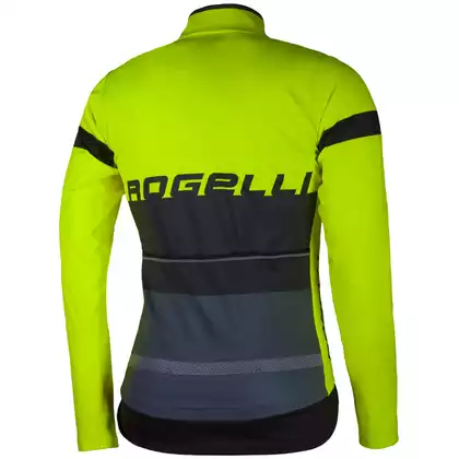 Rogelli HYDRO wodoodporna męska koszulka rowerowa z długim rękawem, fluorowo-żółta