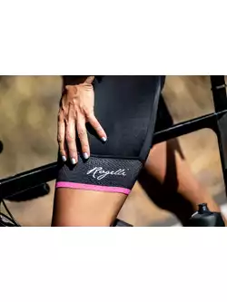 ROGELLI SELECT II Damskie spodenki rowerowe na szelkach, czarno-różowe