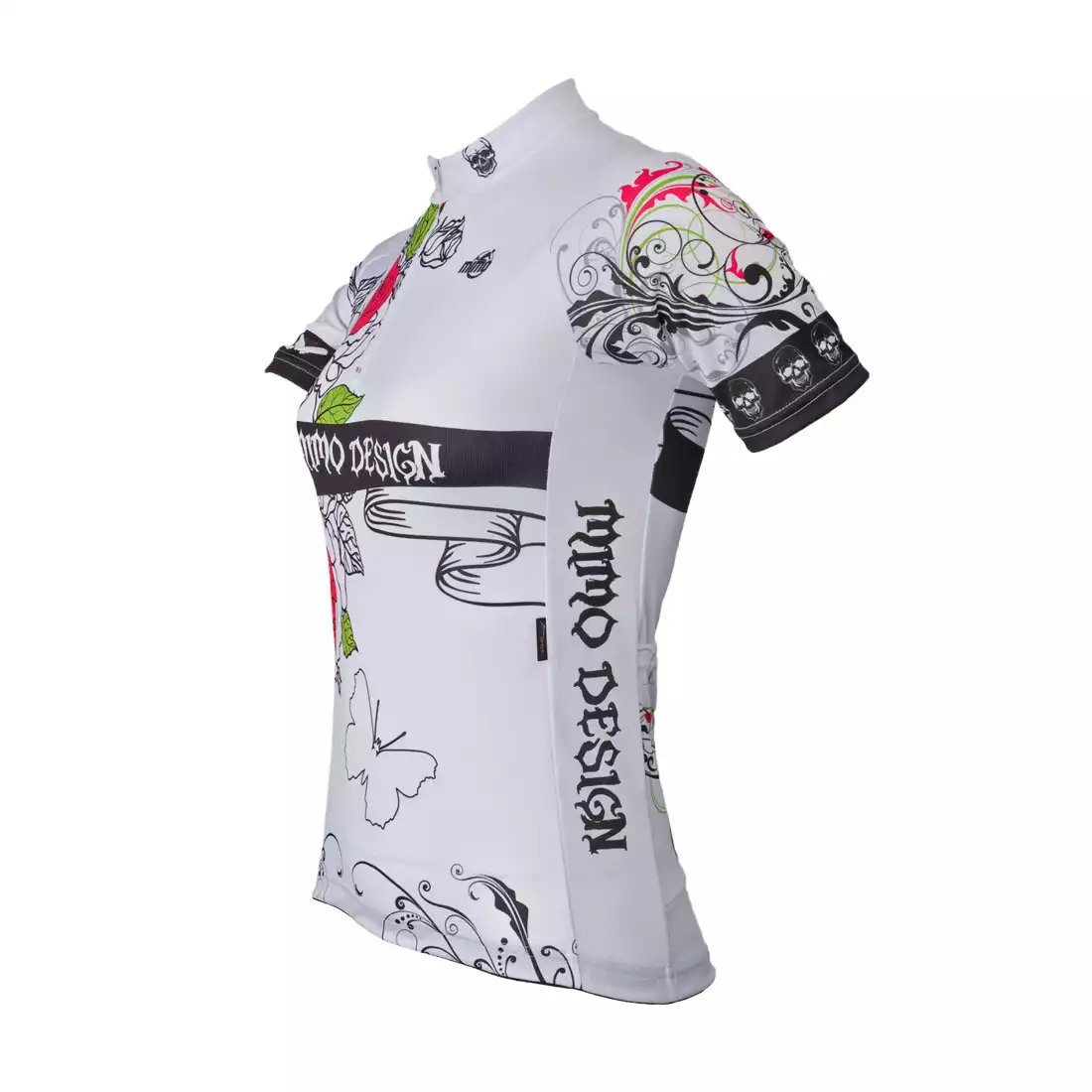 MikeSPORT DESIGN - ROSES - damska koszulka rowerowa, kolor: Biały