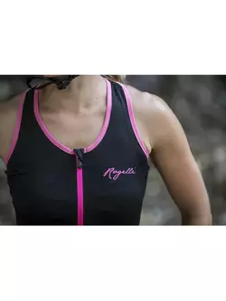 ROGELLI ABBEY - damska koszulka rowerowa bez rękawków - kolor: Czarno-różowy