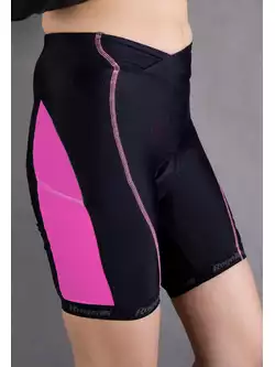 ROGELLI BYLA - damskie spodenki rowerowe, kolor: czarno-różowy