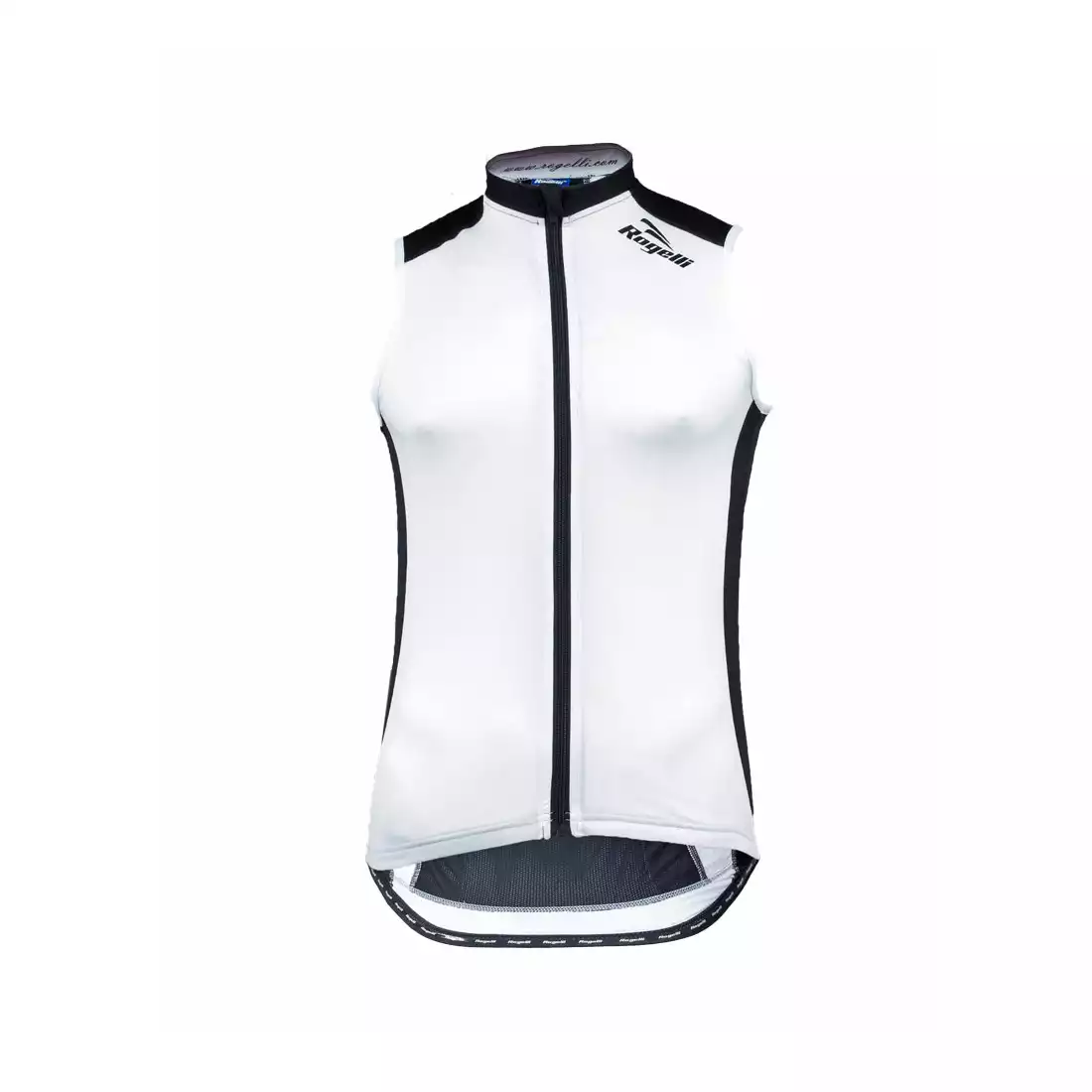ROGELLI POLINO - męska koszulka rowerowa bez rękawków, kolor: biało-czarny