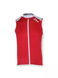 ROGELLI POLINO - męska koszulka rowerowa bez rękawków, kolor: czerwono-biały
