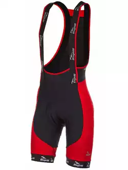 ROGELLI PORCARI - męskie spodenki rowerowe na szelkach, kolor: czarno-czerwony