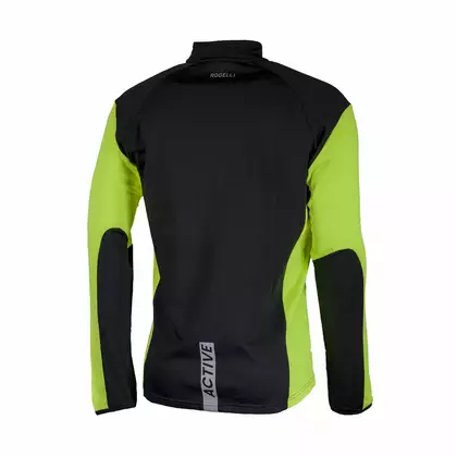 ROGELLI RUN - DILLON - lekko ocieplana męska bluza biegowa, kolor: Czarno-fluorowy