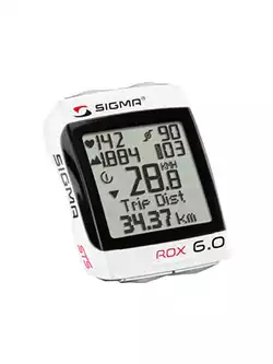 SIGMA SPORT ROX 6.0 CAD - licznik rowerowy z kadencją, kolor: Biały