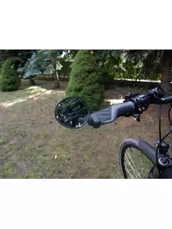 AJS MINI uniwersalne lusterko rowerowe wpuszczane w kierownicę, czarne 