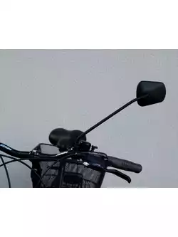 AJS PLUS lusterko rowerowe z obejmą do kierownicy, czarne