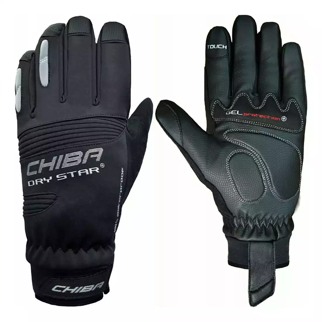 CHIBA DRY STAR PLUS zimowe rękawiczki rowerowe, czarne