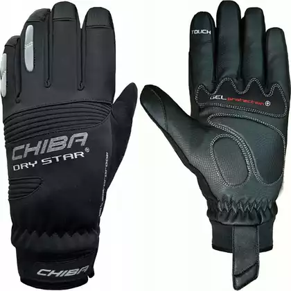 CHIBA DRY STAR PLUS zimowe rękawiczki rowerowe, czarne 