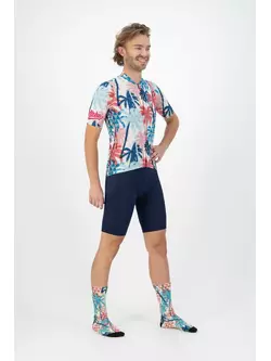 ROGELLI HAWAII koszulka rowerowa męska, niebiesko-różowa 