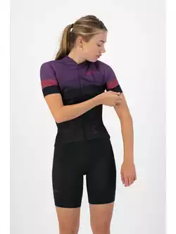 ROGELLI MARBLE Koszulka rowerowa damska, czarno-fioletowa