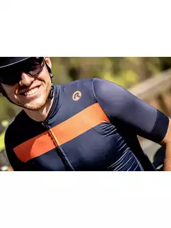 ROGELLI PRIME męska koszulka rowerowa niebiesko pomarańczowa