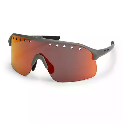 ROGELLI VENTRO Okulary sportowe polaryzacyjne z wymiennymi szkłami, szaro-bordowe