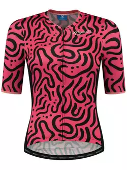Rogelli ABSTRACT damska koszulka rowerowa, różowo-czarna 
