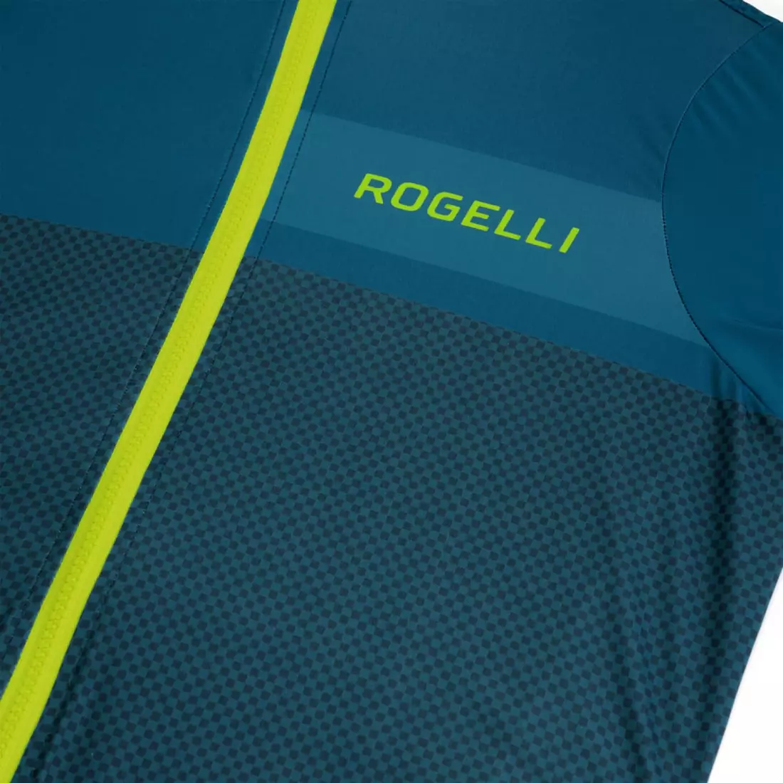 Rogelli BLOCK męska koszulka rowerowa, niebiesko-żółta 