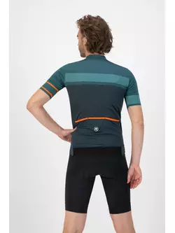 Rogelli BLOCK męska koszulka rowerowa, zielono-pomarańczowa