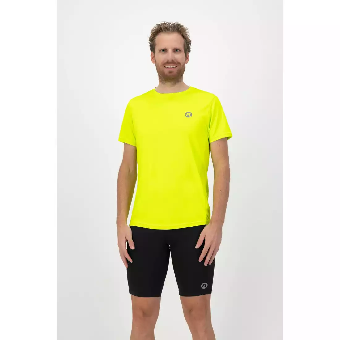 Rogelli CORE męska koszulka do biegania, fluorowo-żółta