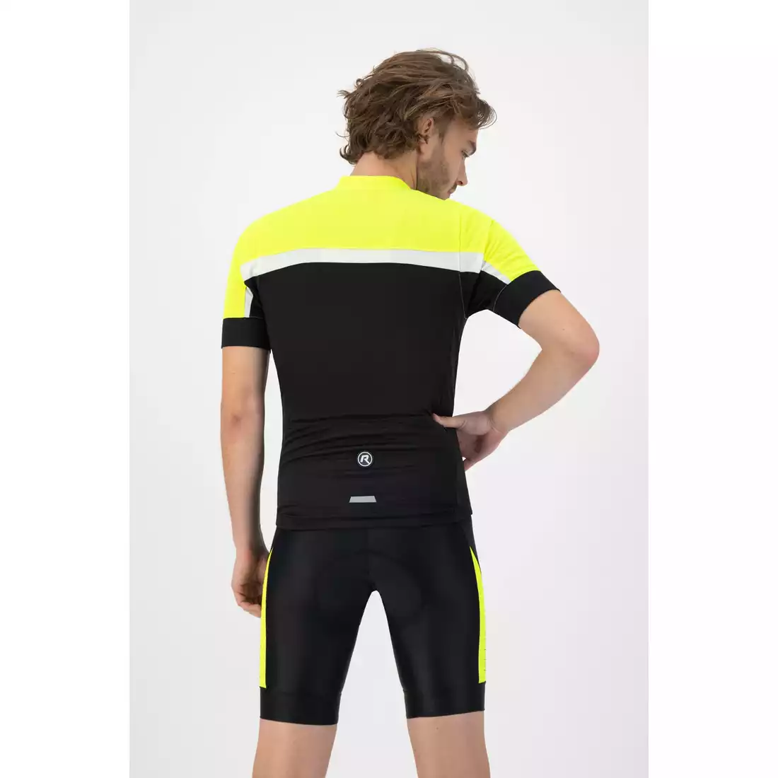 Rogelli COURSE męska koszulka rowerowa, czarno-żółta 
