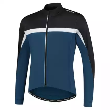 Rogelli COURSE męska koszulka rowerowa z długim rękawem, czarno-niebieska
