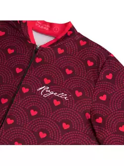 Rogelli HEARTS damska koszulka rowerowa, bordowo-różowa 