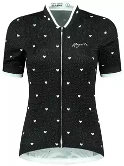 Rogelli HEARTS damska koszulka rowerowa, czarno-biała 