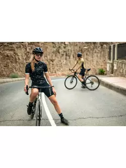 Rogelli HEARTS damska koszulka rowerowa, czarno-biała 