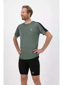 Rogelli JAKE męska koszulka do biegania, khaki-pomarańczowa