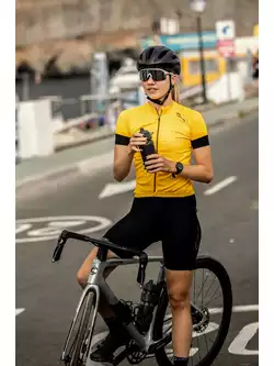 Rogelli MODESTA damska koszulka rowerowa, żółto-czarna