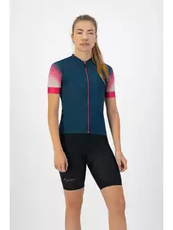 Rogelli WAVES damska koszulka rowerowa, granatowo-różowa