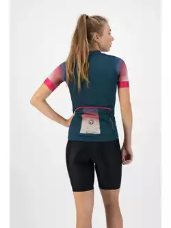 Rogelli WAVES damska koszulka rowerowa, granatowo-różowa