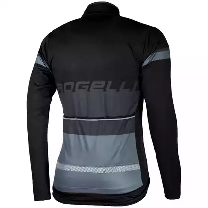 Rogelli HYDRO wodoodporna męska koszulka rowerowa z długim rękawem, czarno-szara 