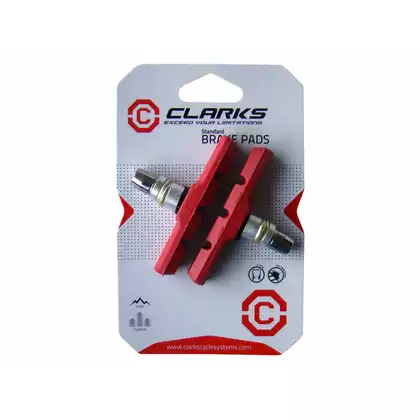 CLARKS CP511 MTB Klocki hamulcowe do hamulców V-brake, czerwone 