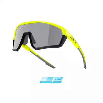 FORCE APEX Okulary sportowe fotochromowe, fluo-czarne