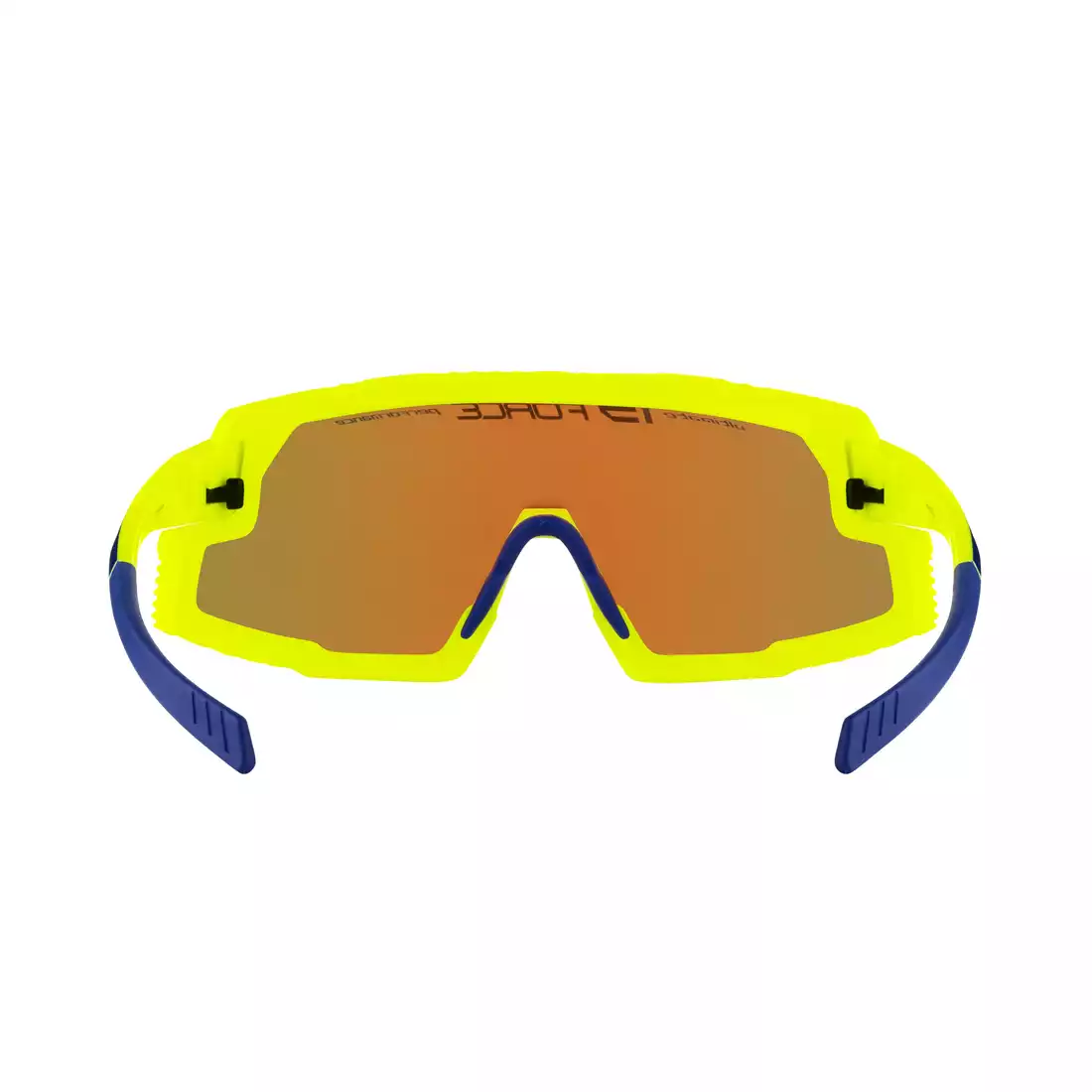 FORCE GRIP Okulary sportowe, niebieskie szkła REVO, fluo 