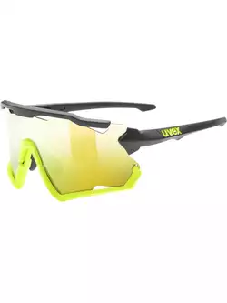 UVEX okulary sportowe Sportstyle 228 mirror yellow (S3), czarny-fluor