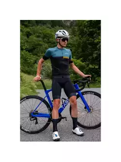 Biemme PRO EVO 2.1 męskie spodenki rowerowe na szelkach, czarno-zielone 