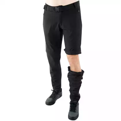 KAYMAQ STR-M-001 męskie spodnie rowerowe z odpinanymi nogawkami, czarne
