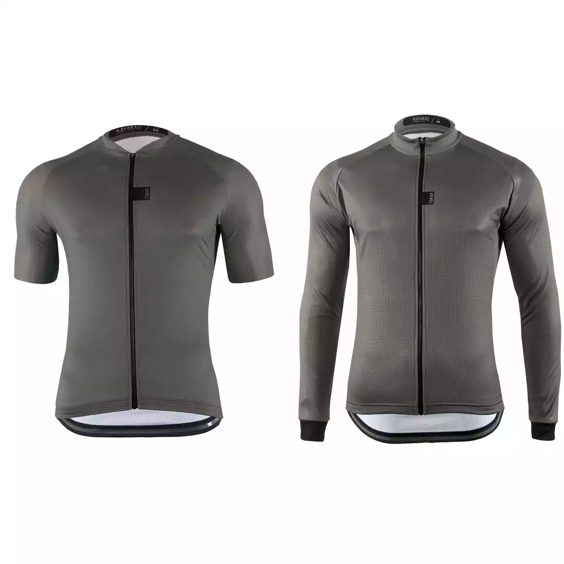 [Set] KAYMAQ DESIGN KYQ-SS-1001-5 męska koszulka rowerowa z krótkim rękawem szary + KAYMAQ DESIGN KYQ-LS-1001-5 męska bluza rowerowa szary