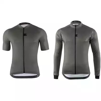 [Set] KAYMAQ DESIGN KYQ-SS-1001-5 męska koszulka rowerowa z krótkim rękawem szary + KAYMAQ DESIGN KYQ-LS-1001-5 męska bluza rowerowa szary