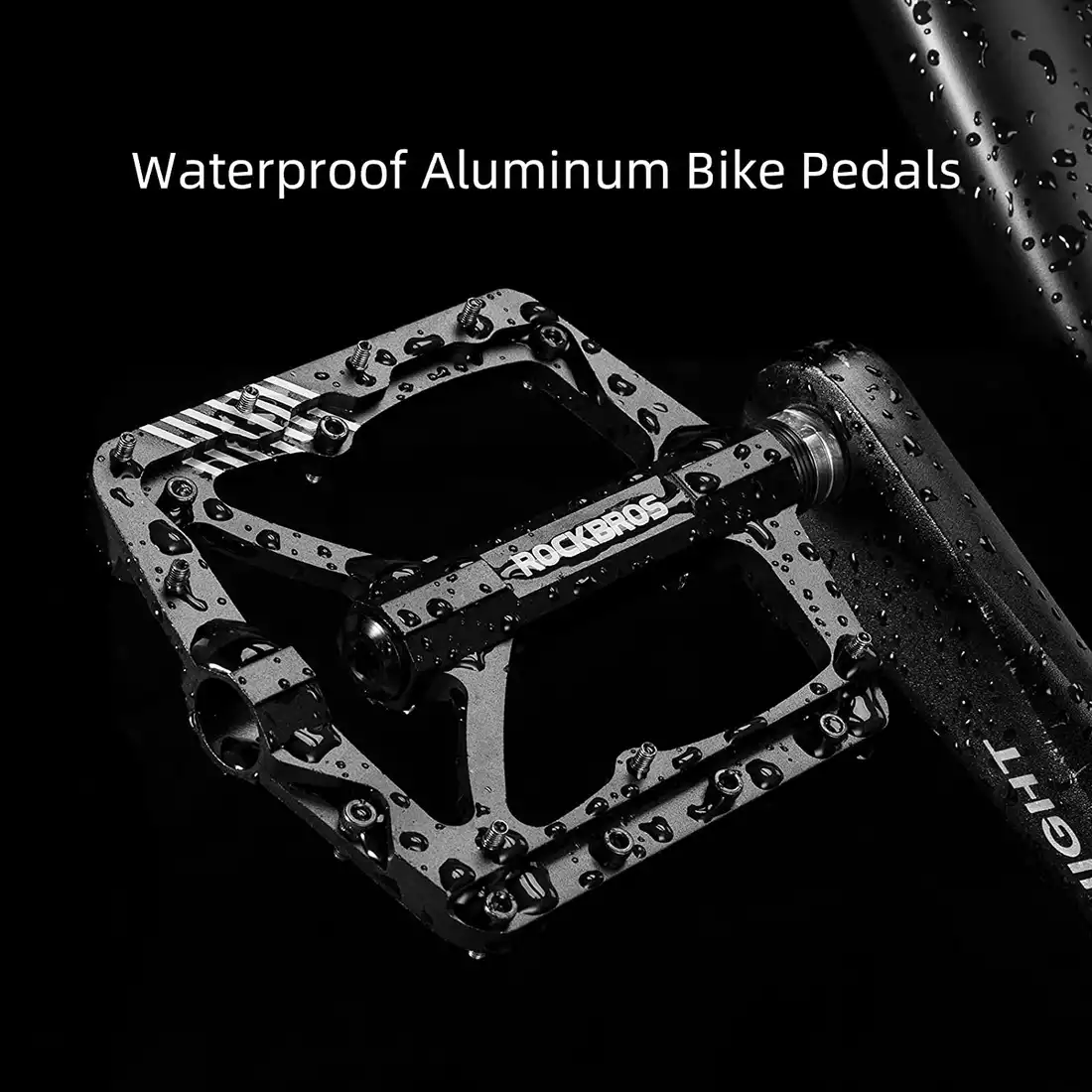 ROCKBROS 2018-12BBK Pedały rowerowe platformowe, aluminiowe, czarne 