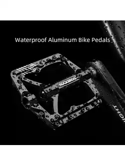 ROCKBROS 2018-12BBK Pedały rowerowe platformowe, aluminiowe, czarne 