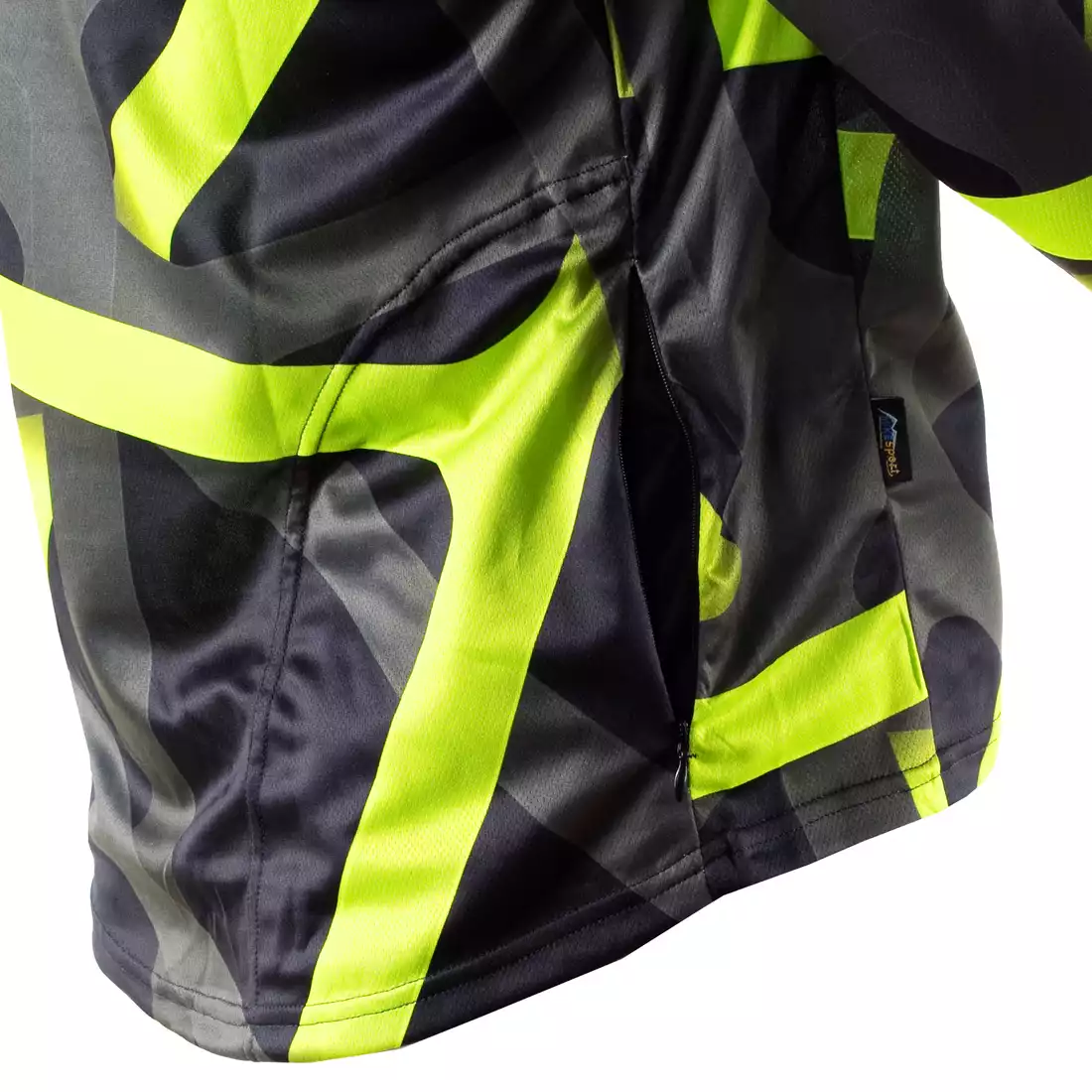 KAYMAQ DESIGN M36 męska luźna koszulka rowerowa MTB/enduro z długim rękawem, fluor żółty