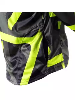 KAYMAQ DESIGN M36 męska luźna koszulka rowerowa MTB/enduro z długim rękawem, fluor żółty