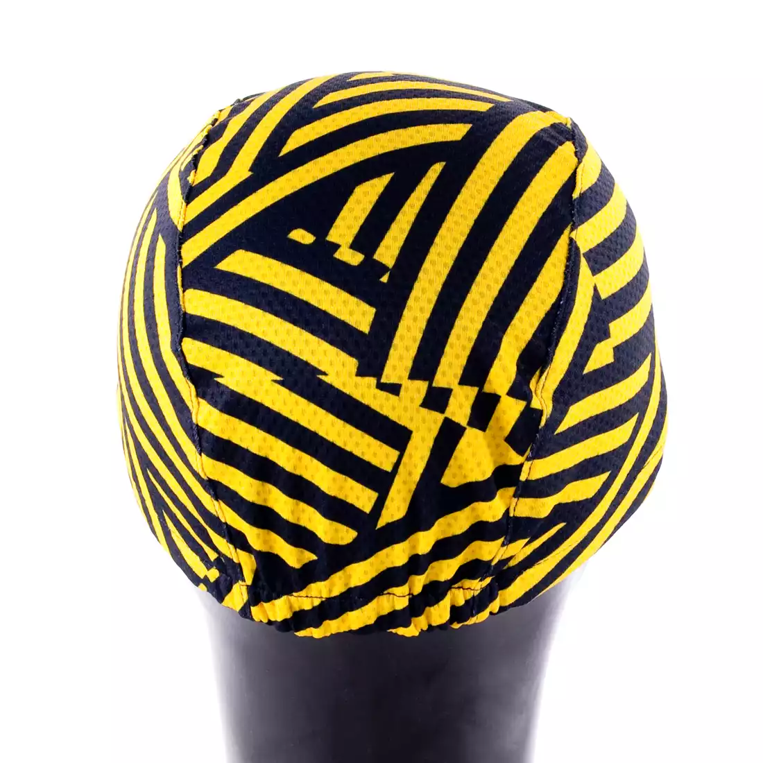 KAYMAQ DESIGN CZK1-6 STRIPES czapeczka kolarska z daszkiem, żółta