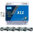 KMC X11 łańcuch rowerowy 11-rzędowy, 118 ogniw, szary