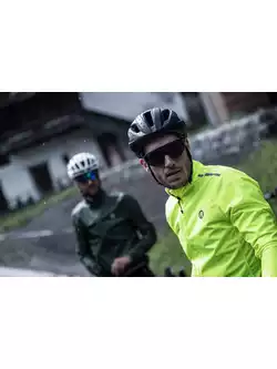 Rogelli DISTANCE męska kurtka przeciwdeszczowa na rower, fluor