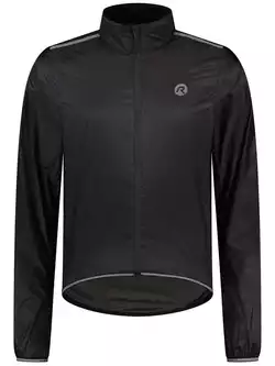 Rogelli ESSENTIAL męska kurtka przeciwdeszczowa na rower, czarna 